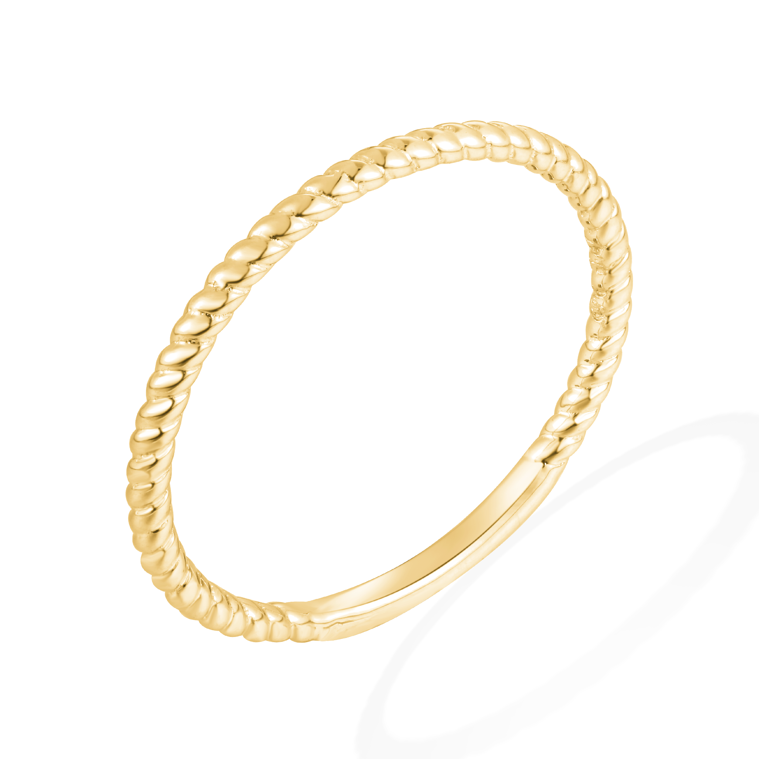 Twist cable gold ring